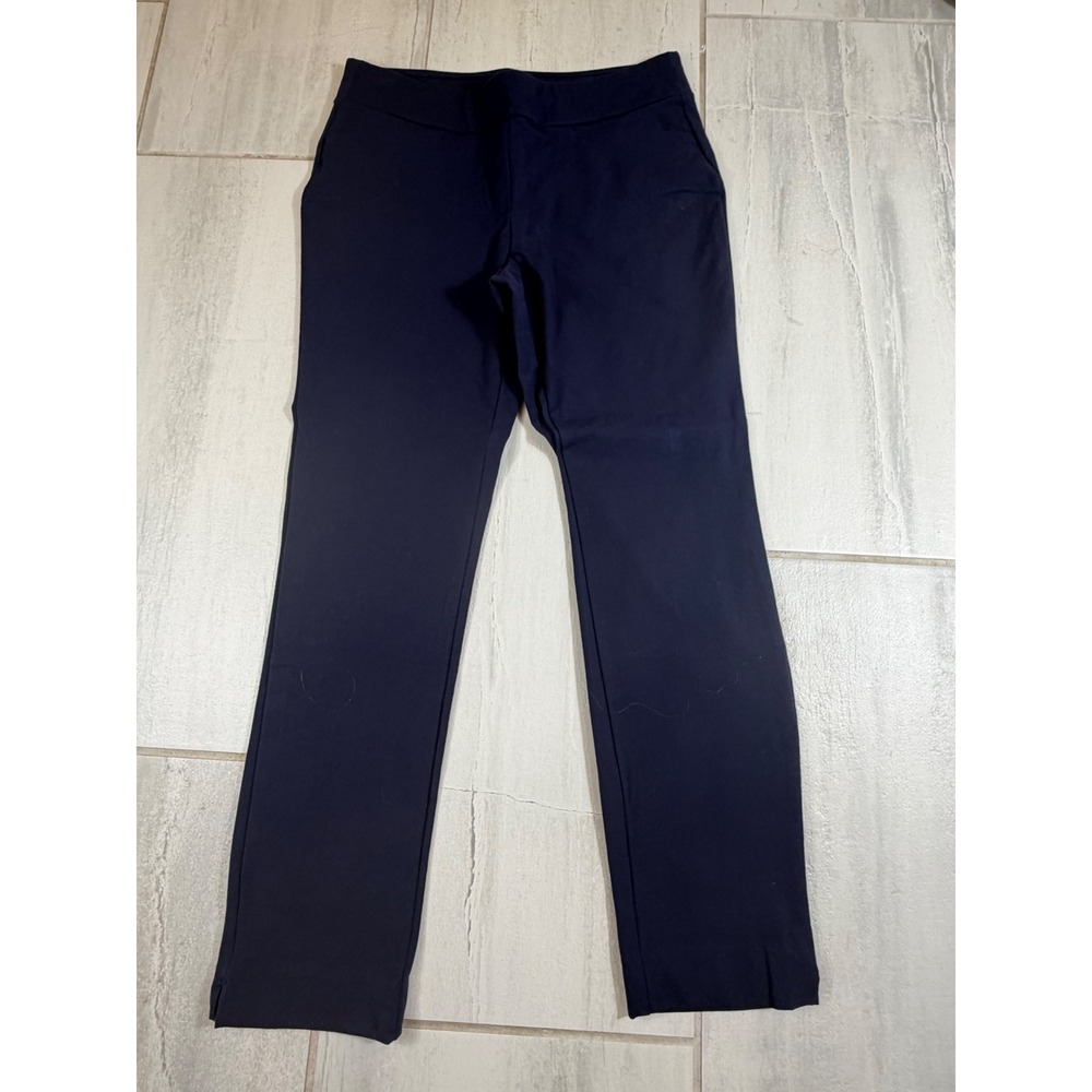 Spartina 449 Navy Blue Pull On Straight Leg Pants Womens Medium Stretch Career
